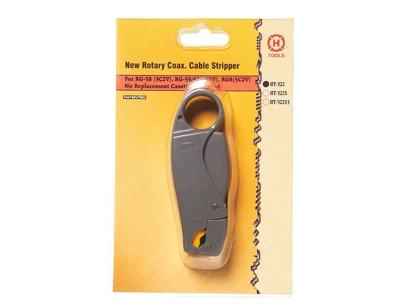 HT-322 Профессиональный инструмент для разделки коаксиального кабеля RG58, 59/62, 6, Hanlong для Netko