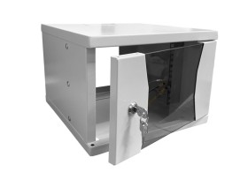 Шкаф настенный 10 4U серия COMPACT (315х325х225), передняя дверь стекло, серый, Netko
