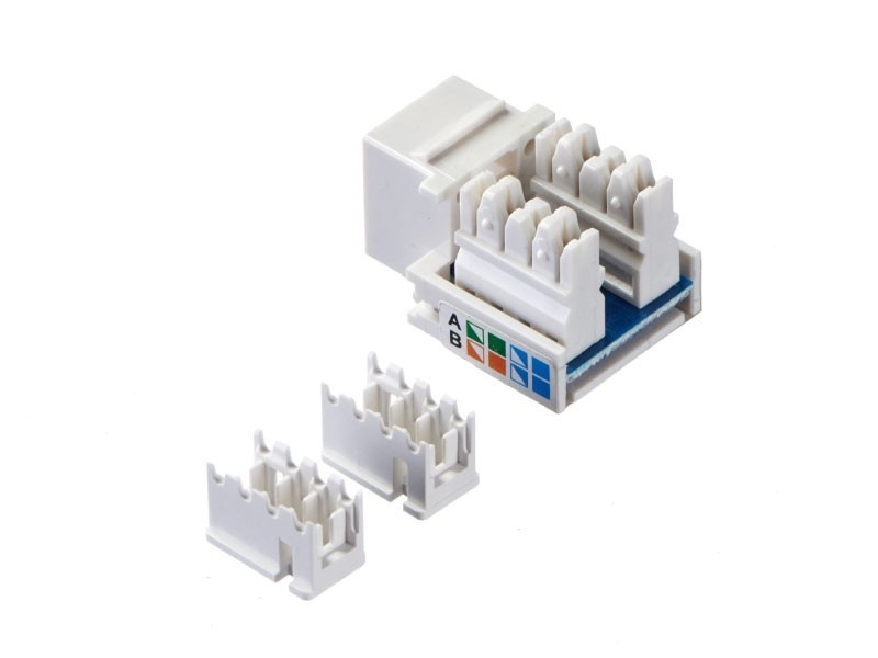 Модуль Keystone неэкранированный, RJ45, cat.6, 90°, 110/Krone тип, под инструмент, белый 10шт