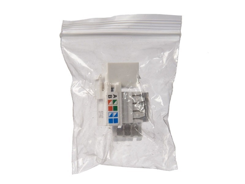 Модуль Keystone неэкранированный, RJ45, cat.6, 90°, 110/Krone тип, под инструмент, белый 10шт