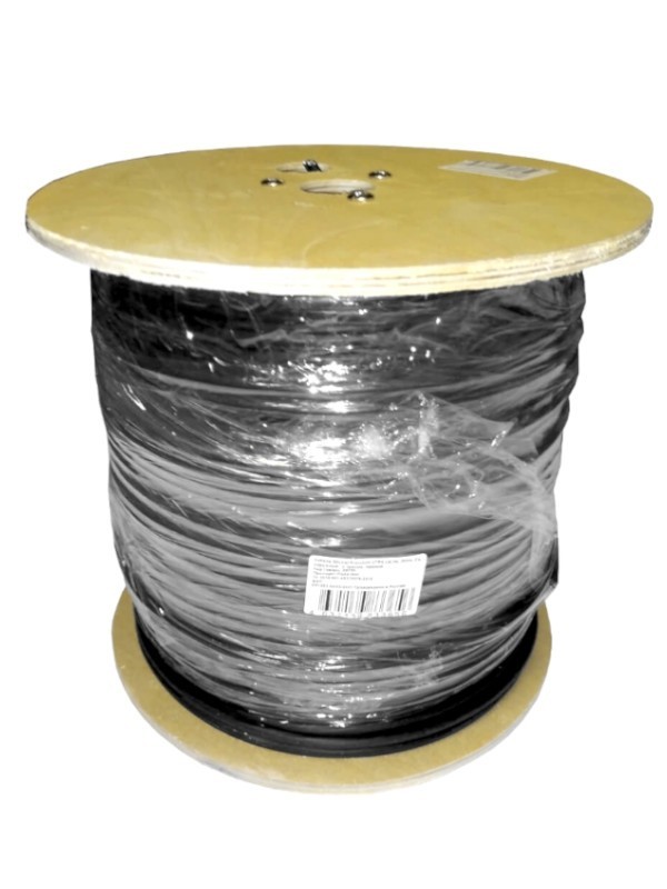 Кабель Skynet Premium UTP4 cat.5е, одножильный, Cu, Проходит Fluke тест, для наружных работ, с тросом, черный 50м