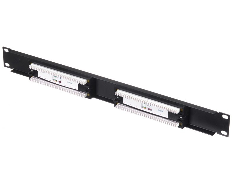 Патч-панель UTP, 19, 16 портов RJ45, cat.5е, 1U, Dual Type, L