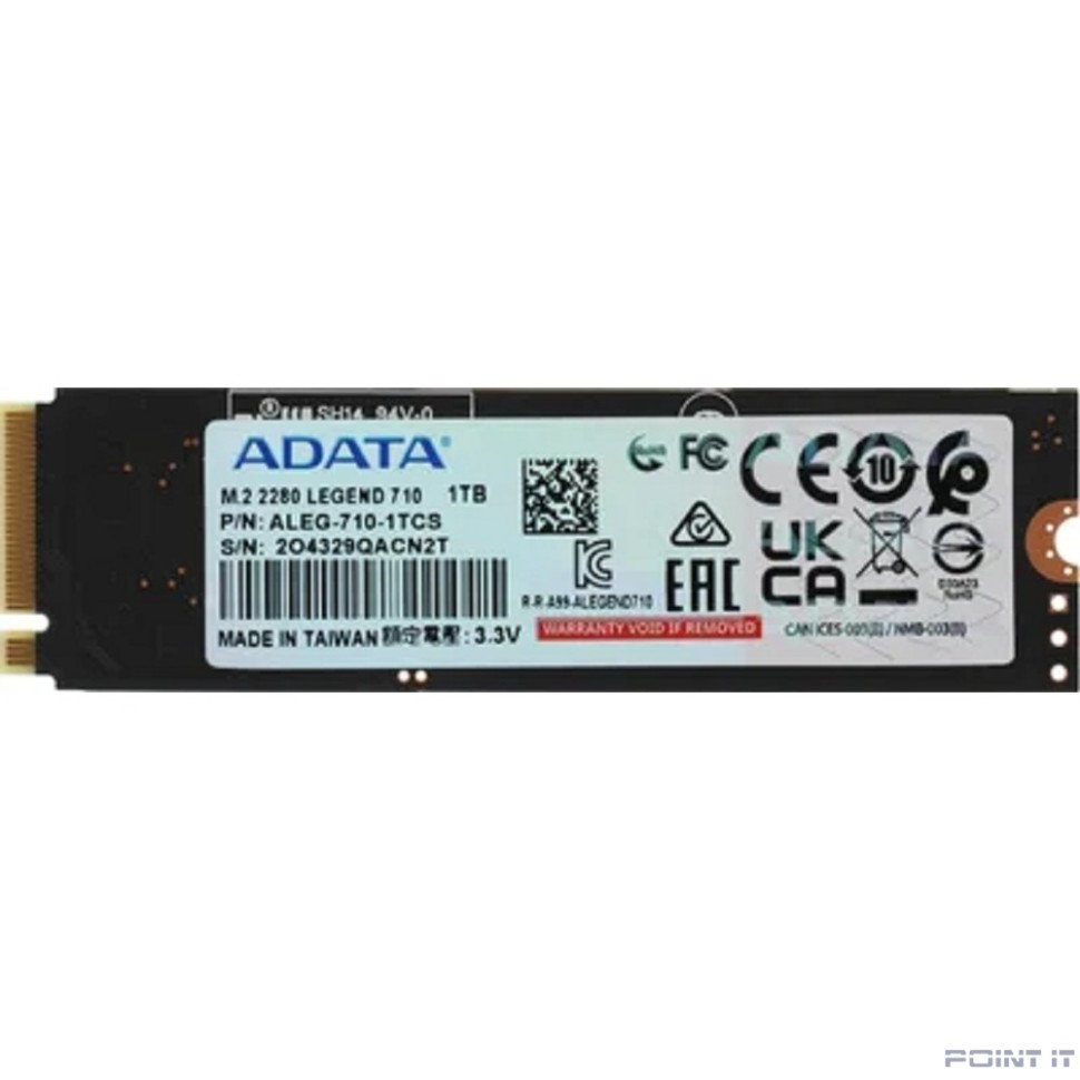 A-DATA SSD 1Tb Legend 710 M.2 2280,  PCI-E 3.0 x4  ALEG-710-1TCS