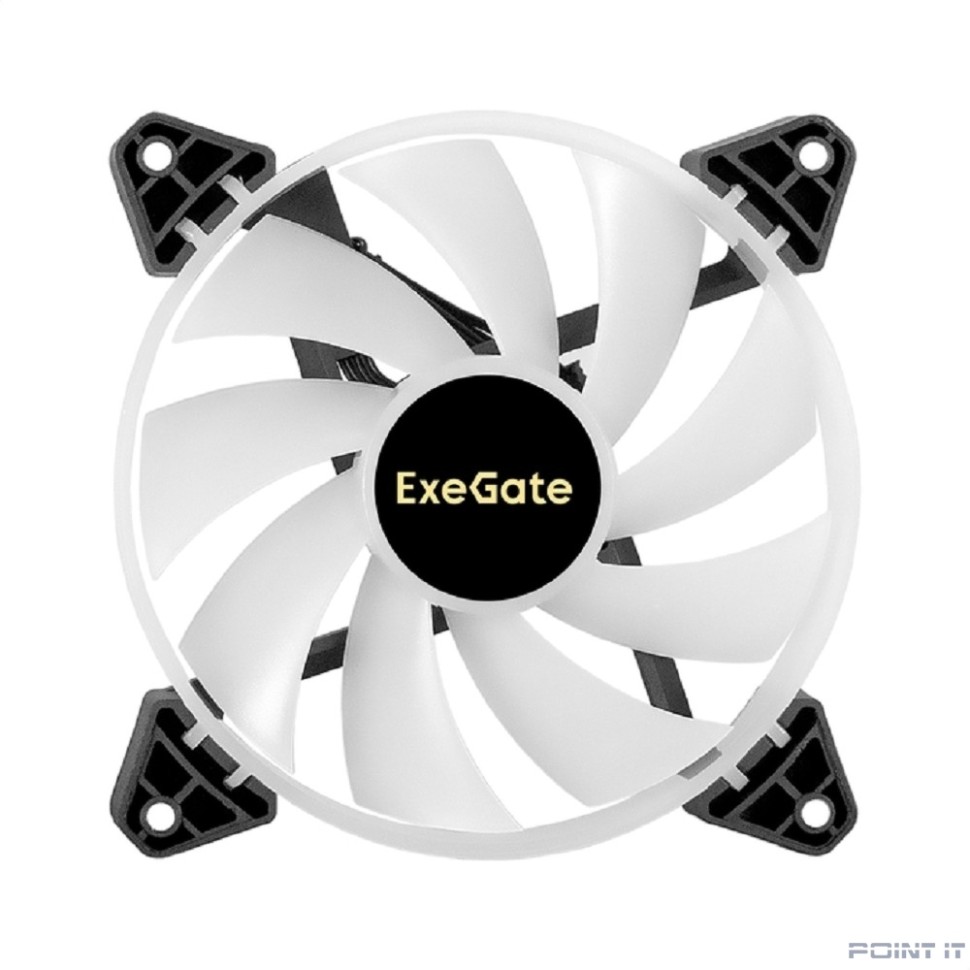Exegate EX295966RUS Вентилятор 12В DC с подсветкой ExeGate EX12025HM3PM.FRGB.5CSU (120x120x25 мм, Hydraulic bearing (гидродинамический), 3pin+Molex, FRGB подсветка, 24dBA)