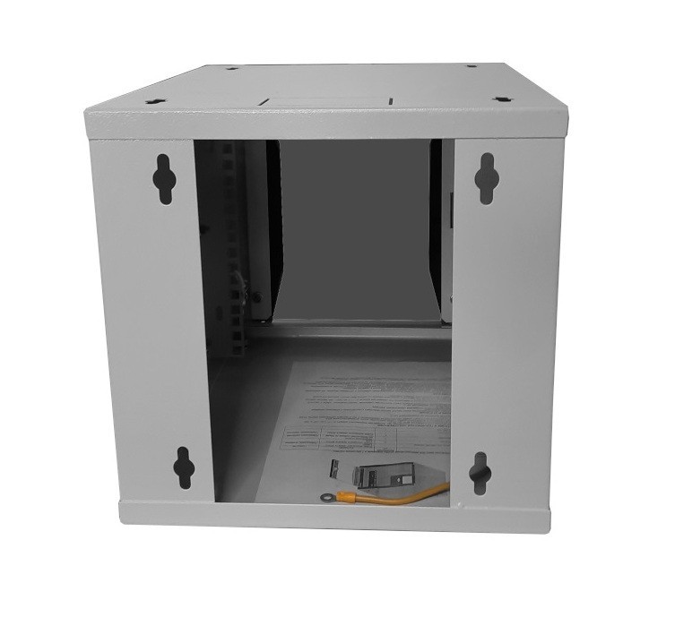 Шкаф настенный 10 6U серия COMPACT (315х368х310), передняя дверь стекло, серый, Netko