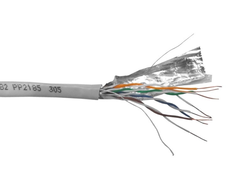 Кабель FTP4 cat.5е, одножильный, экранированный, Cu, Проходит Fluke тест, серый, NETKO Optima Bronze 30м