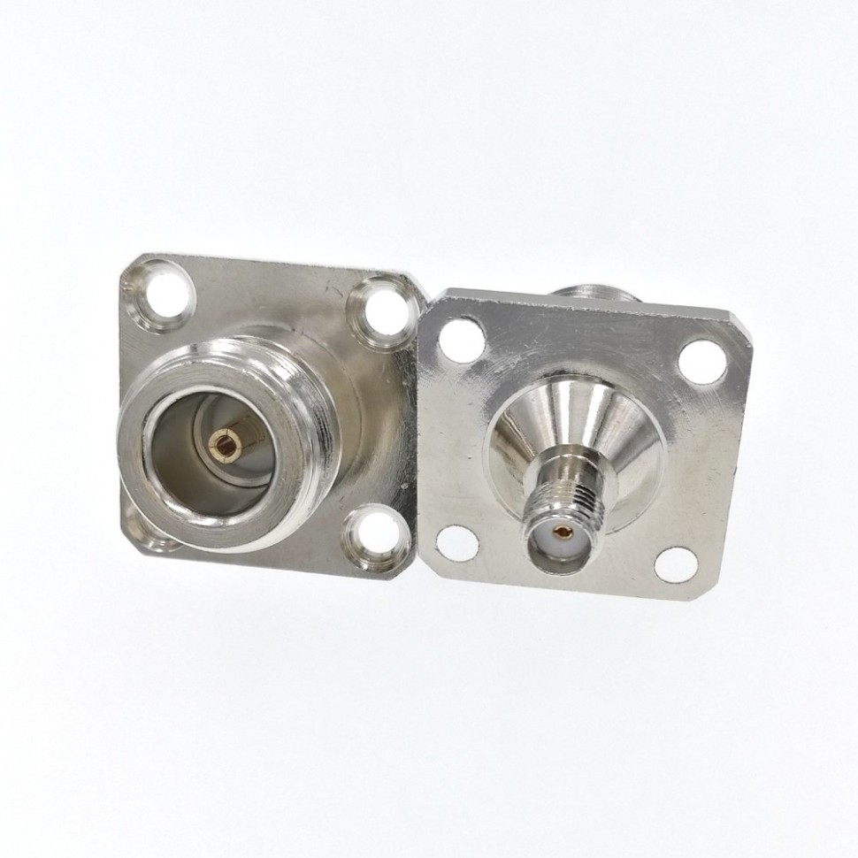 ВЧ-адаптер SMA(female)-N(female) для установки на корпус под 4 винта 25x25мм