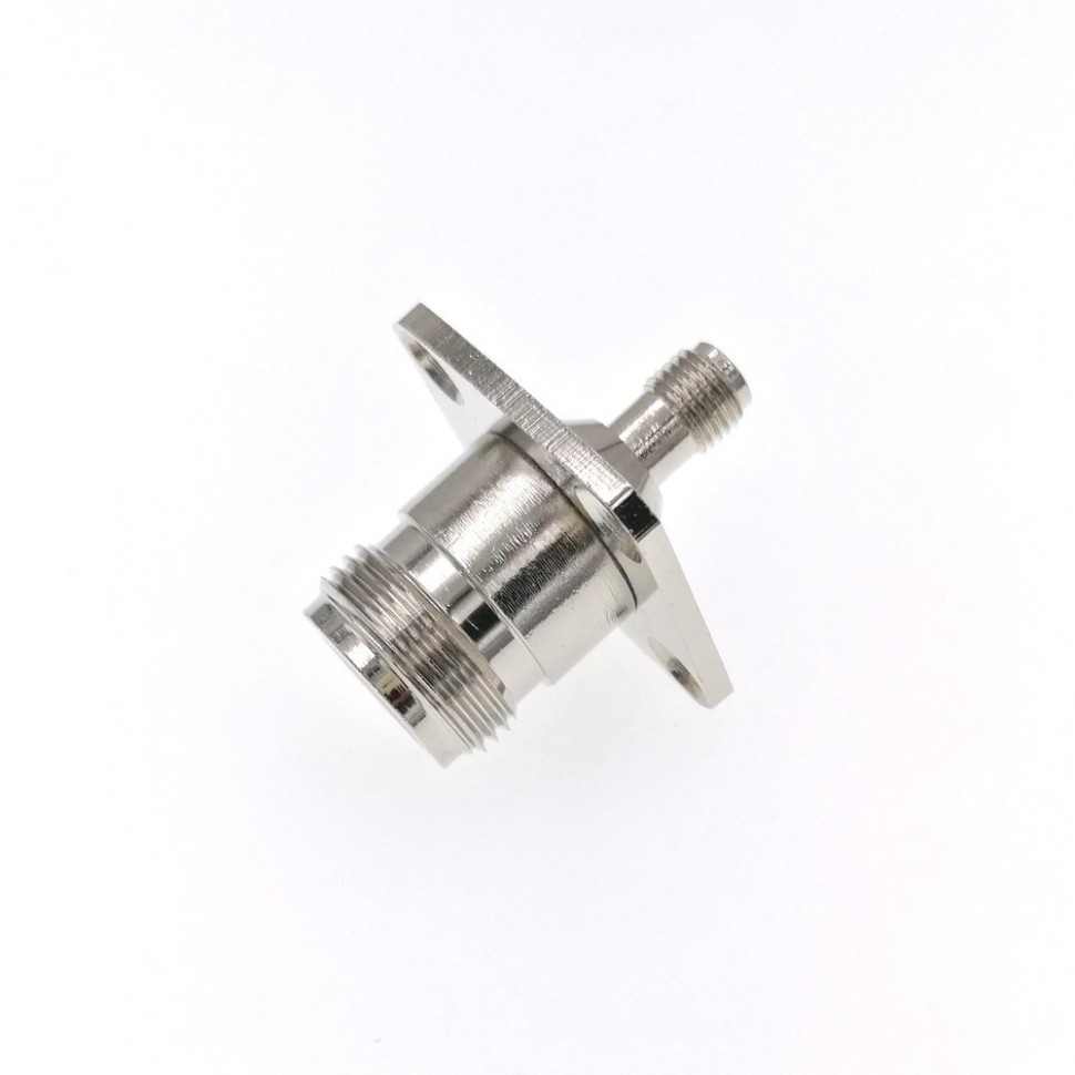 ВЧ-адаптер SMA(female)-N(female) для установки на корпус под 4 винта 25x25мм