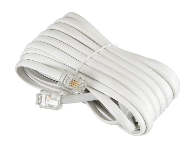 Удлинитель телефонный (6р4с) 5 метров / белый NETKO Optima 10шт
