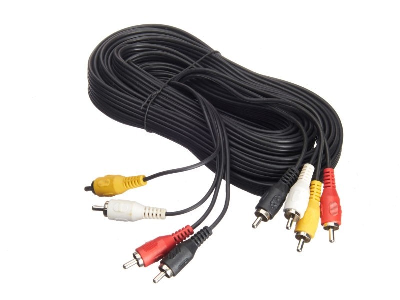Шнур аудио-видео: 4RCA-4RCA ( длина 7 м, литой), Netko 10шт