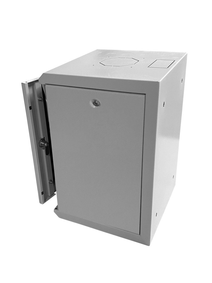 Шкаф настенный 10 9U серия COMPACT (320х315х465), передняя дверь стекло, серый, Netko