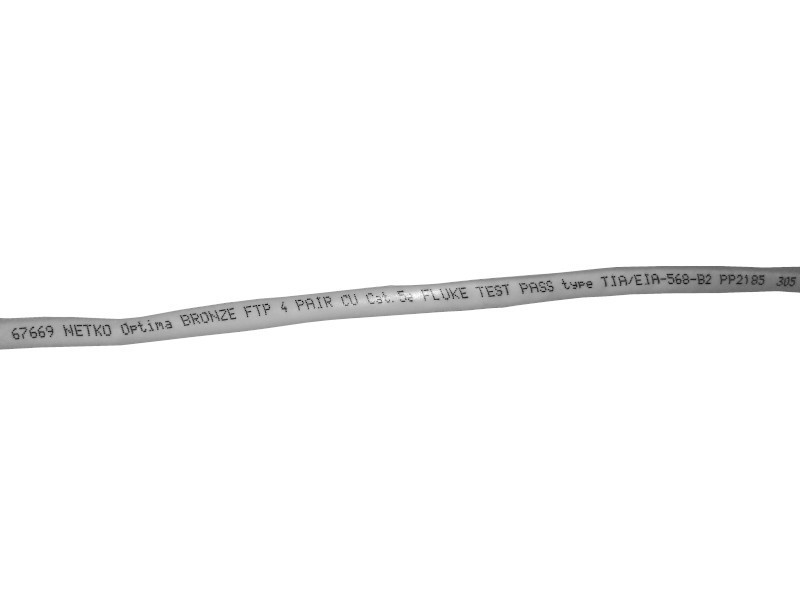 Кабель FTP4 cat.5е, одножильный, экранированный, Cu, Проходит Fluke тест, серый, NETKO Optima Bronze 3м