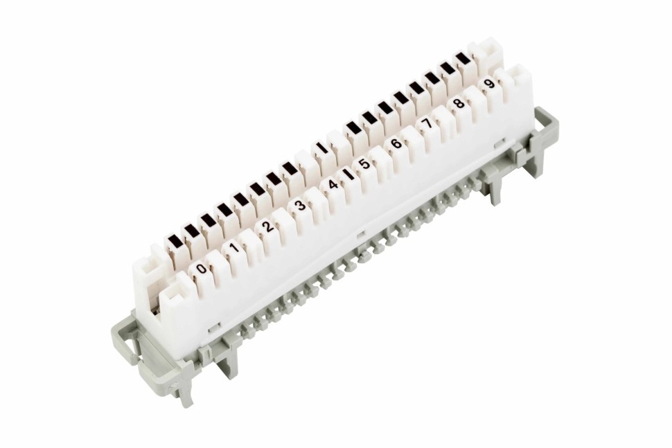 Плинт LSA Profil размыкаемый, ABS, 10 пар, металлические контакты, универсальный, нумерация (0-9), бело-серый 5шт