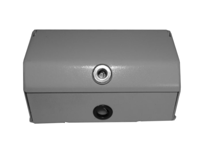 Коробка распределительная на 1 (макс d кабеля 10мм) плинт металлическая (7*13,5*7,3см), замок