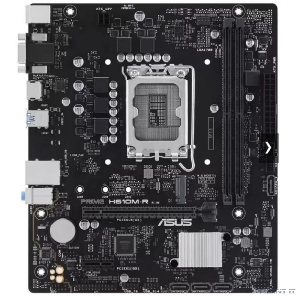ASUS PRIME H610M-R-SI (Socket 1700, mATX, 2xDDR5(96GB), DP/VGA/HDMI, 1xPCIe 4.0x16/1xPCIe 3.0, 1xLAN, 4xSATA 6Gb/s, 1xM.2, 2xUSB 3.2, 2xUSB 2.0, 2xPS/2)