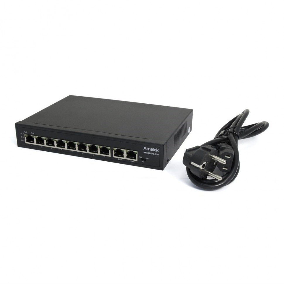 AN-S10P8-120 - 10-портовый 100 Мбит/с коммутатор с HiPoE/PoE+ до 120Вт