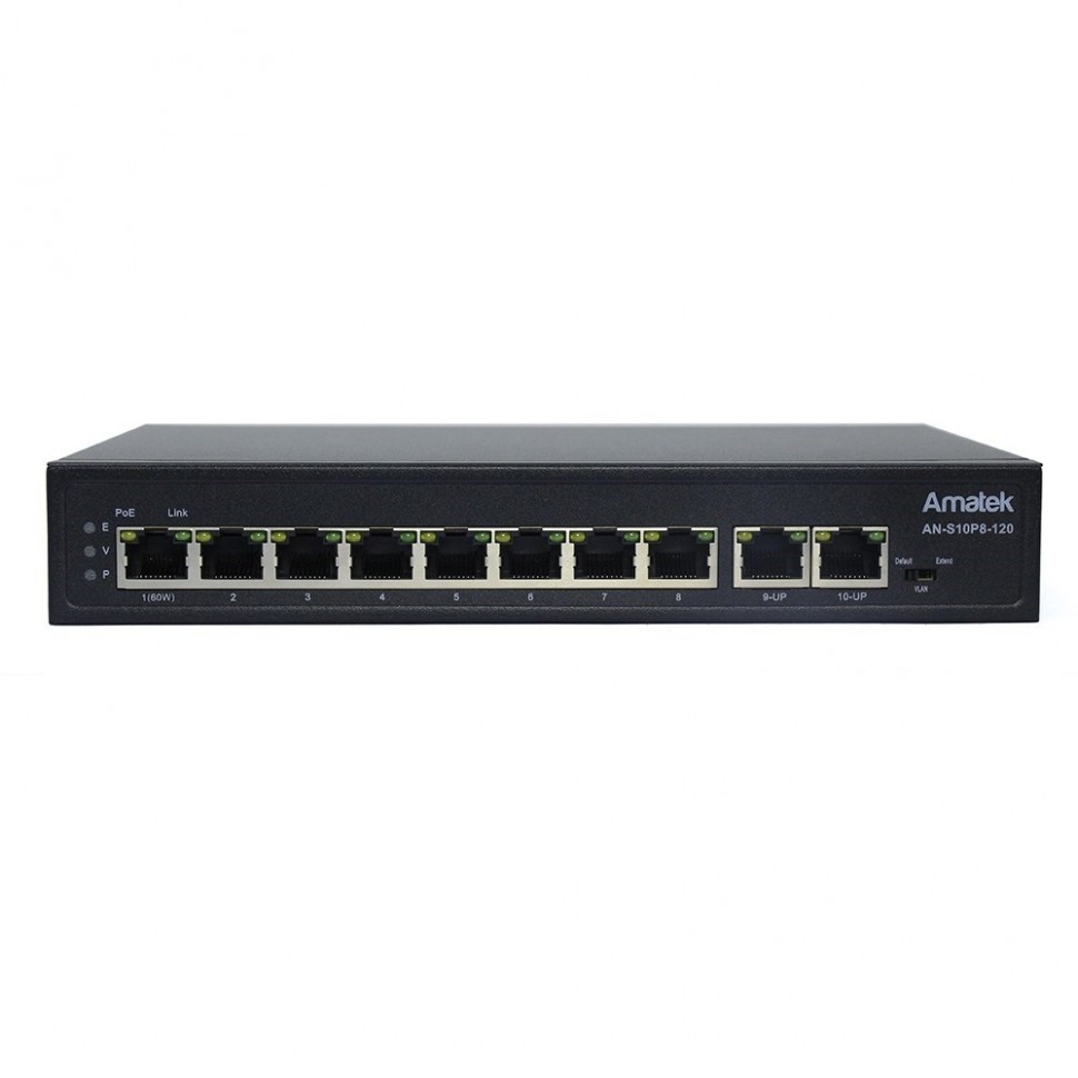 AN-S10P8-120 - 10-портовый 100 Мбит/с коммутатор с HiPoE/PoE+ до 120Вт