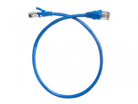 Патч-корд Technolink UTP4 cat 5e, 0,5м, ВС, LSZH, синий, литой коннектор