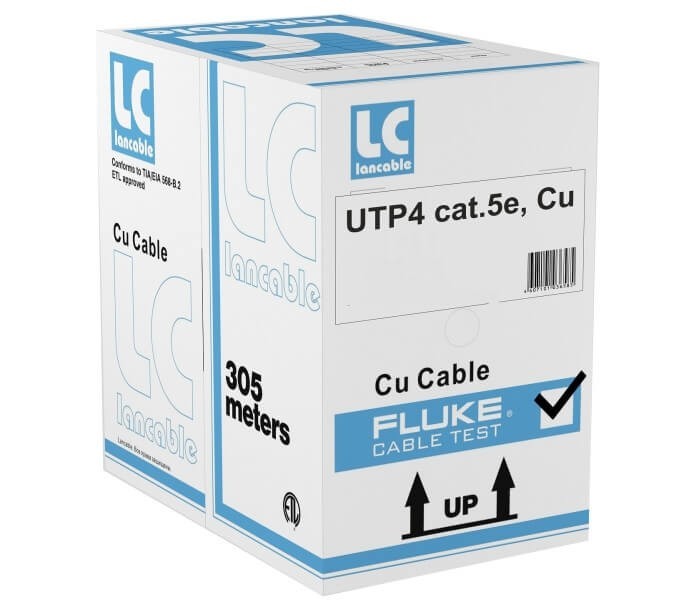 Кабель LC UTP4 cat.5е, одножильный, Cu, Проходит Fluke тест, серый 150м