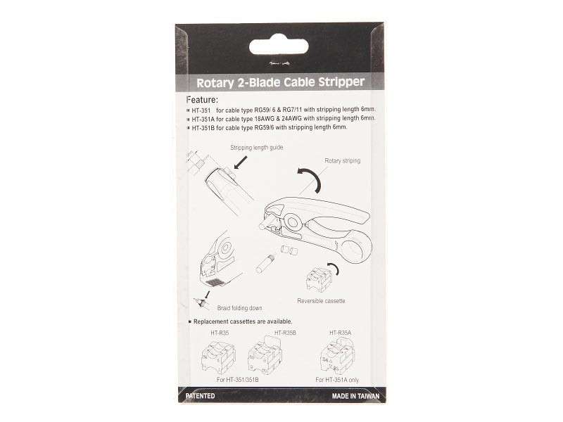 HT-351 Профессиональный инструмент для разделки коаксиального кабеля RG59, RG6, RG11 , Hanlong для Netko