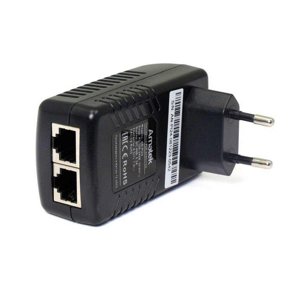 AN-PI24 - инжектор PoE пассивный 24Вт, 100Мбит/с