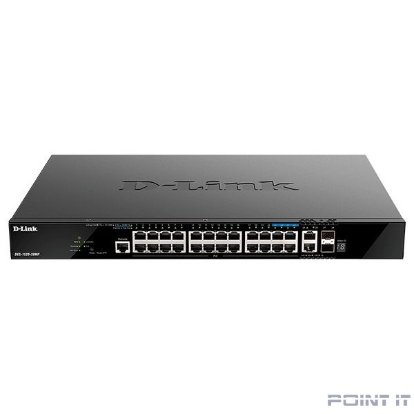 D-Link DGS-1520-28MP/A1A Управляемый L3 стекируемый коммутатор с 20 портами 10/100/1000Base-T, 4 портами 100/1000/2.5GBase-T, 2 портами 10GBase-T и 2 портами 10GBase-X SFP+