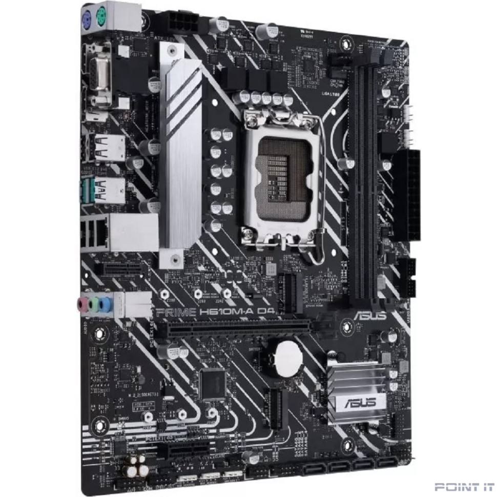 ASUS PRIME H610M-A D4-CSM (Socket 1700, mATX, 2xDDR4(64GB),  VGA/DP/HDMI 2.1, 1xPCIe 4.0x16/1xPCIe 3.0, 1xLAN, 4xSATA 6Gb/s, 2xM.2, 1xM.2 E key, 2xUSB 3.2, 4xUSB 2.0, 2xPS/2)