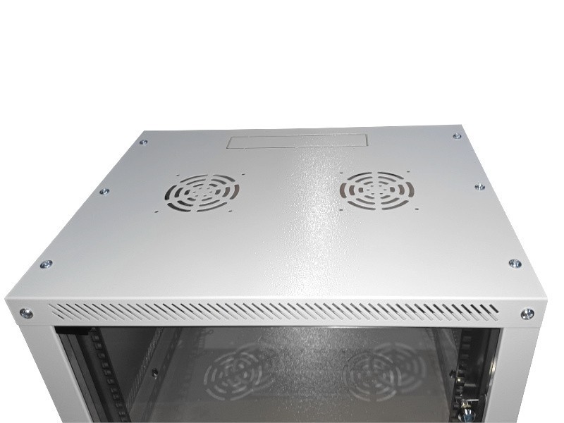 Шкаф настенный 12U серия NOP3 (600х600x637), передняя дверь стекло, разборный, серый Netko