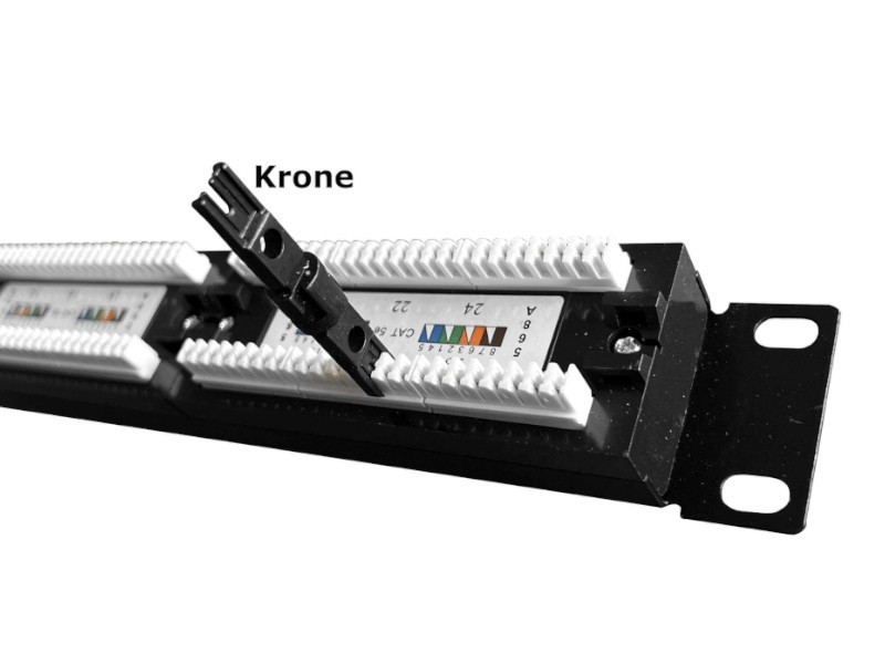 Патч-панель UTP, 19, 24 порта RJ45, cat.5е, 1U, Dual type, NETKO Optima