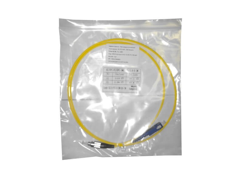 Патч-корд оптический переходной SC-FC/UPC SM Simplex 3.0мм 9/125, LSZH