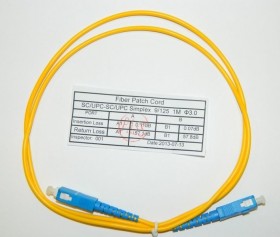 Патч-корд оптический соединительный SC-SC/UPC SM Simplex 3.0мм 9/125, 1м