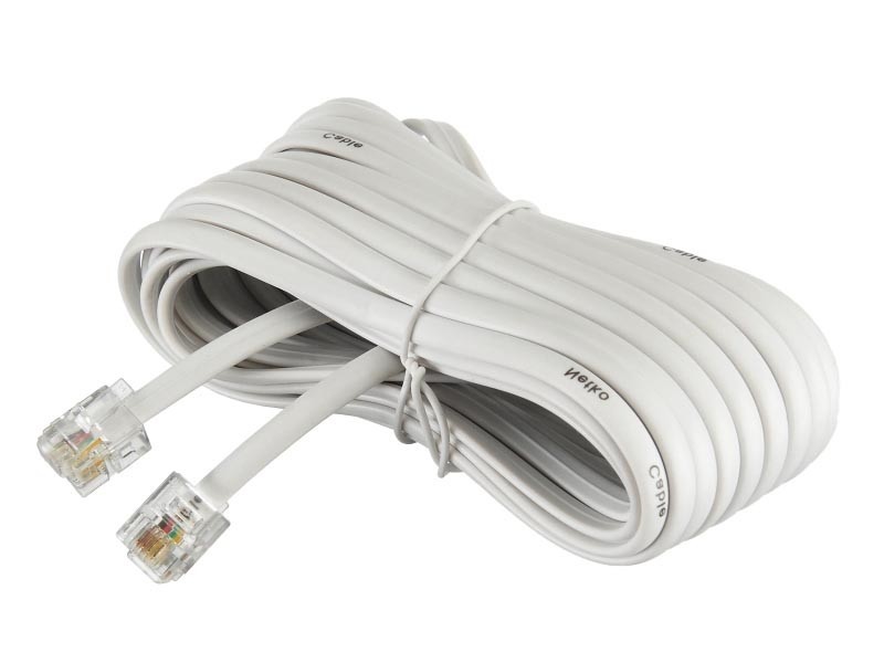 Удлинитель телефонный (6р4с) 7 метров / белый NETKO Optima