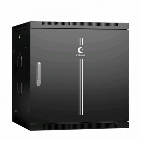  					Шкаф телекоммуникационный настенный 19 12U 600x600x635mm (ШхГхВ) дверь металл, цвет черный (RAL 9004)				 