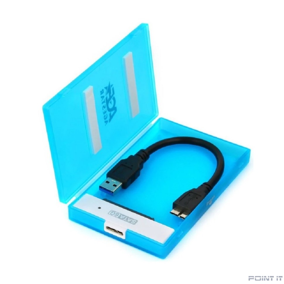 AgeStar 3UBCP1-6G (BLUE) USB 3.0 Внешний корпус 2.5" SATA HDD/SSD AgeStar 3UBCP1-6G (BLUE) USB 3.0, пластик, синий, безвинтовая конструкция