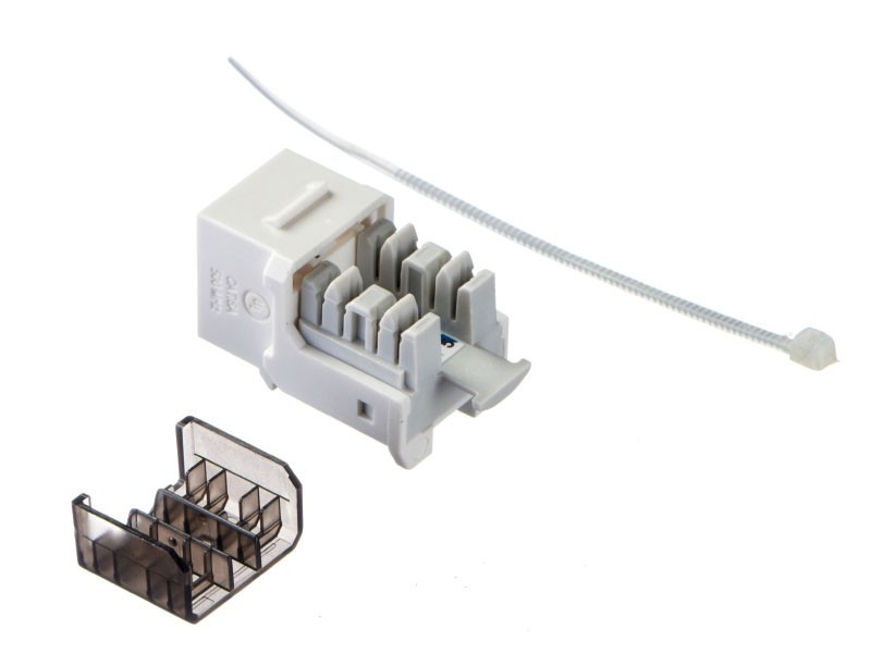 Модуль Keystone неэкранированный, RJ45, cat.6А, 90°, 110 тип, под инструмент, KE, белый, NETKO Expert CKC