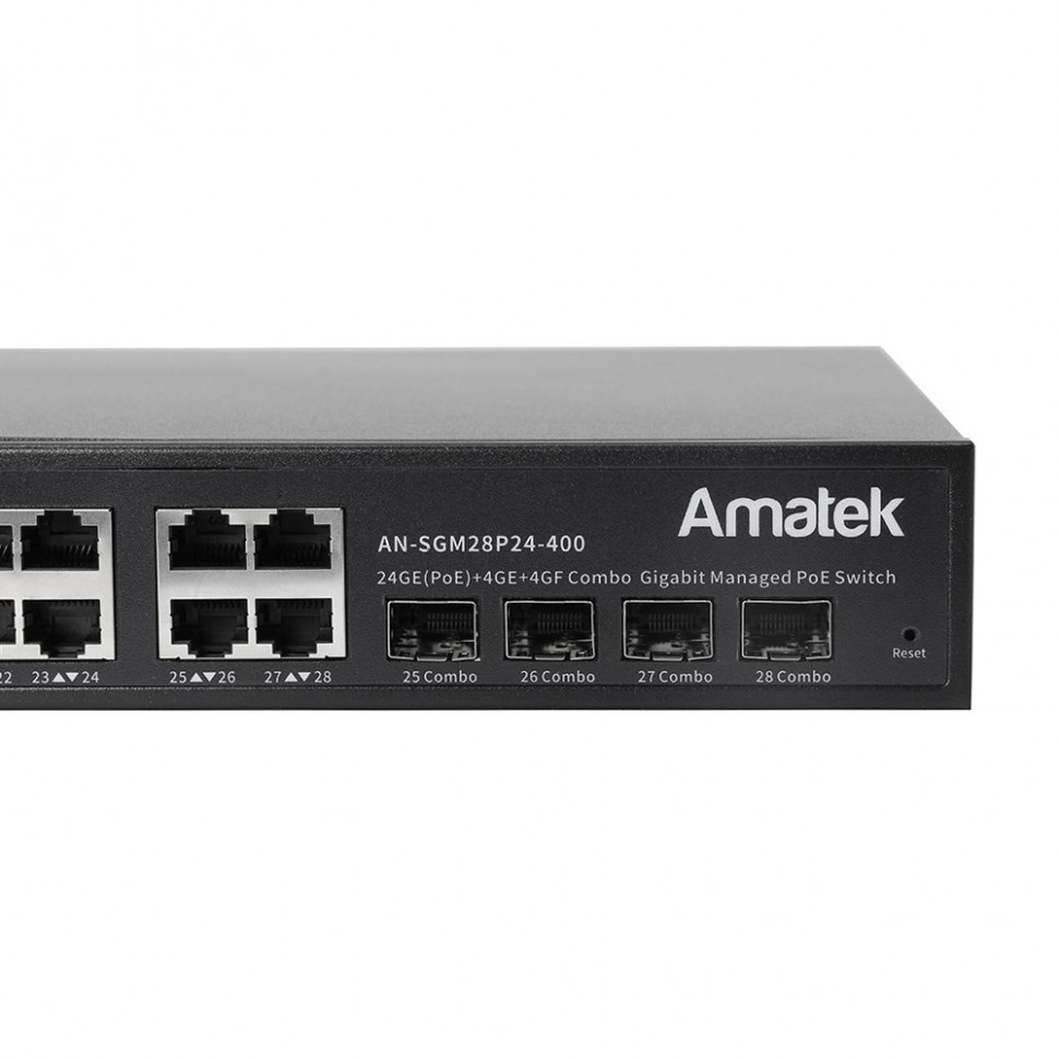 AN-SGM28P24-400 - 28-портовый управляемый L2+ гигабитный коммутатор с PoE до 400Вт