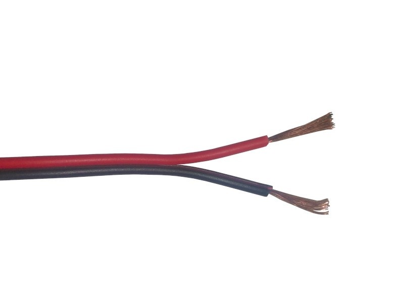 Кабель акустический 2*0.50мм2 (28*0.15мм) CCA, 50м, пластиковая катушка, черный/красный NETKO Optima