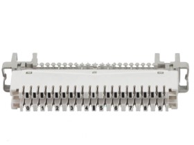 Плинт LSA Profil размыкаемый, ABS, 10 пар, металлические контакты, универсальный, нумерация (0-9), бело-серый NETKO Optima L 10шт