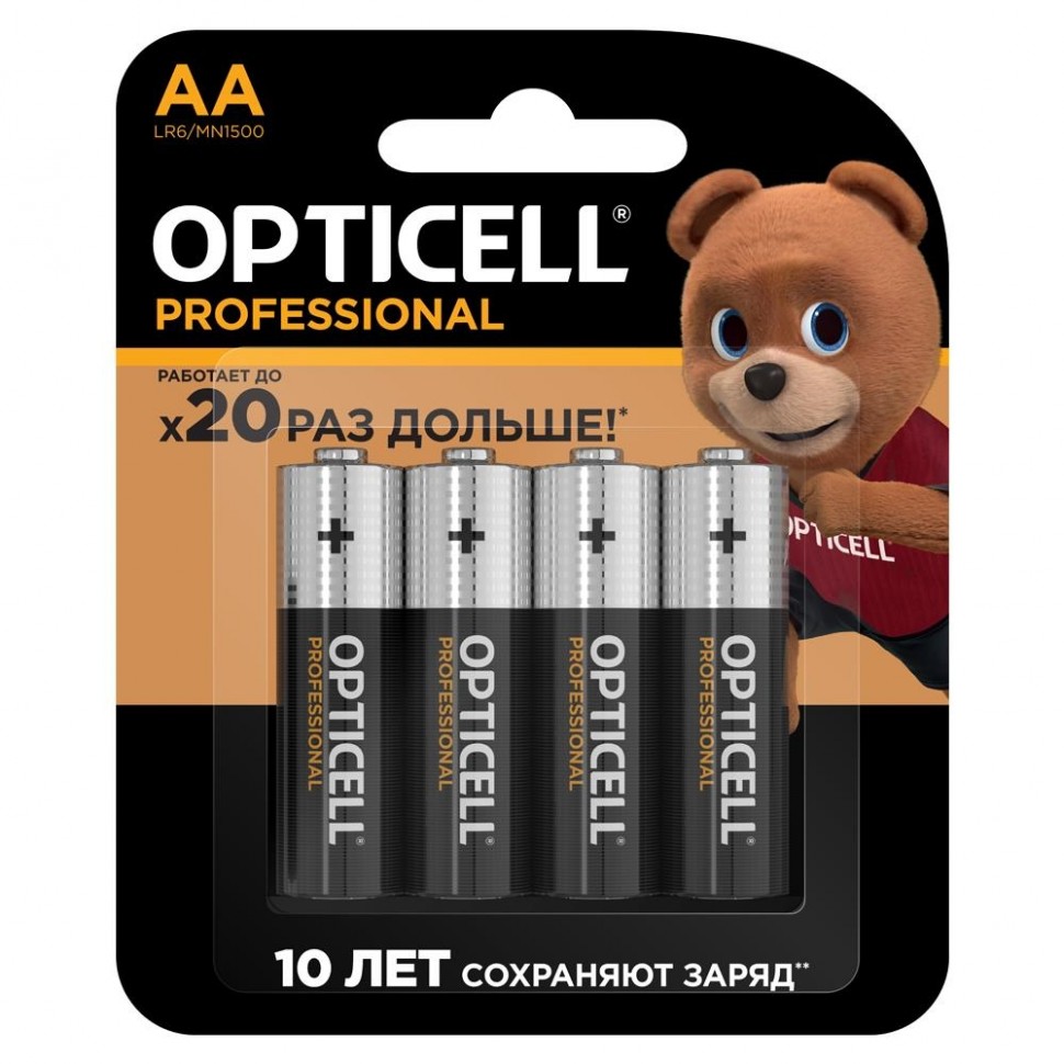 Элемент питания (батарейка) OPTICELL PROFESSIONAL AA 4 PCS