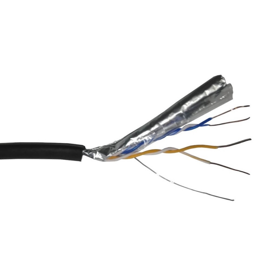 Кабель Skynet Light FTP2 cat.5е, одножильный, Cu, для наружных работ, черный 305м