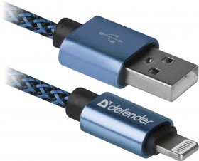 Кабель LIGHTNING/USB2 1M BLUE ACH01-03T 87811 DEFENDER
