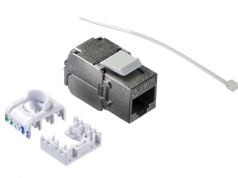 Модуль Keystone экранированный, RJ45, cat.5e, 180°, 110/Krone тип, без инструмента, KE, металлик, NETKO Expert CKC 2шт