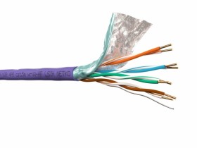 Кабель F/UTP 4 (FTP4) cat.5e, 4 пары 24 AWG BC, экранированный, нг(А)-HF LSZH - малодымный, не содержащий галогенов; фиолетовый; одножильный, FLUKE TEST, NETKO Expert СКС 5м