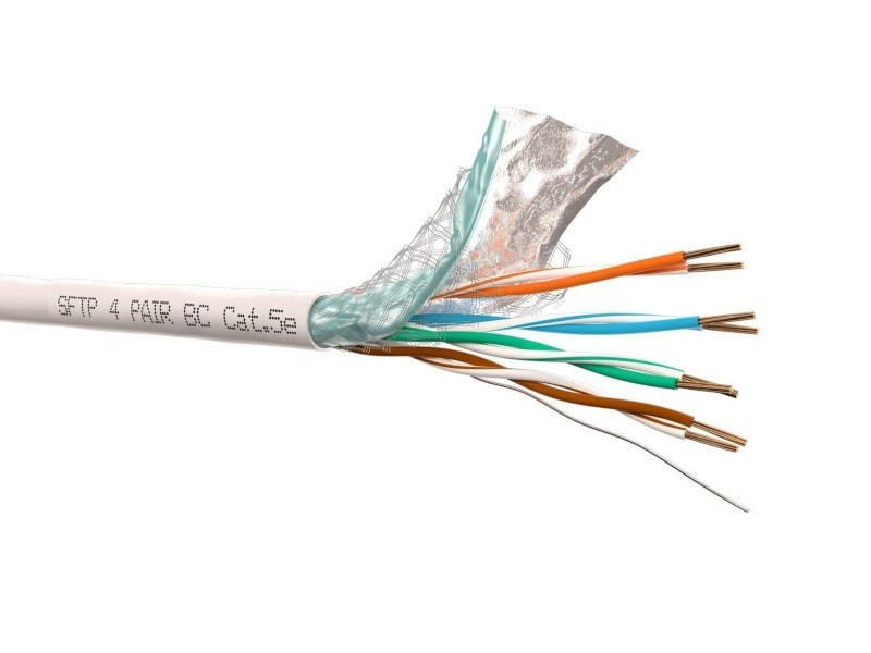 Кабель SFTP4 cat.5е, одножильный, экранированный + оплетка, Cu, NETKO Optima 30м