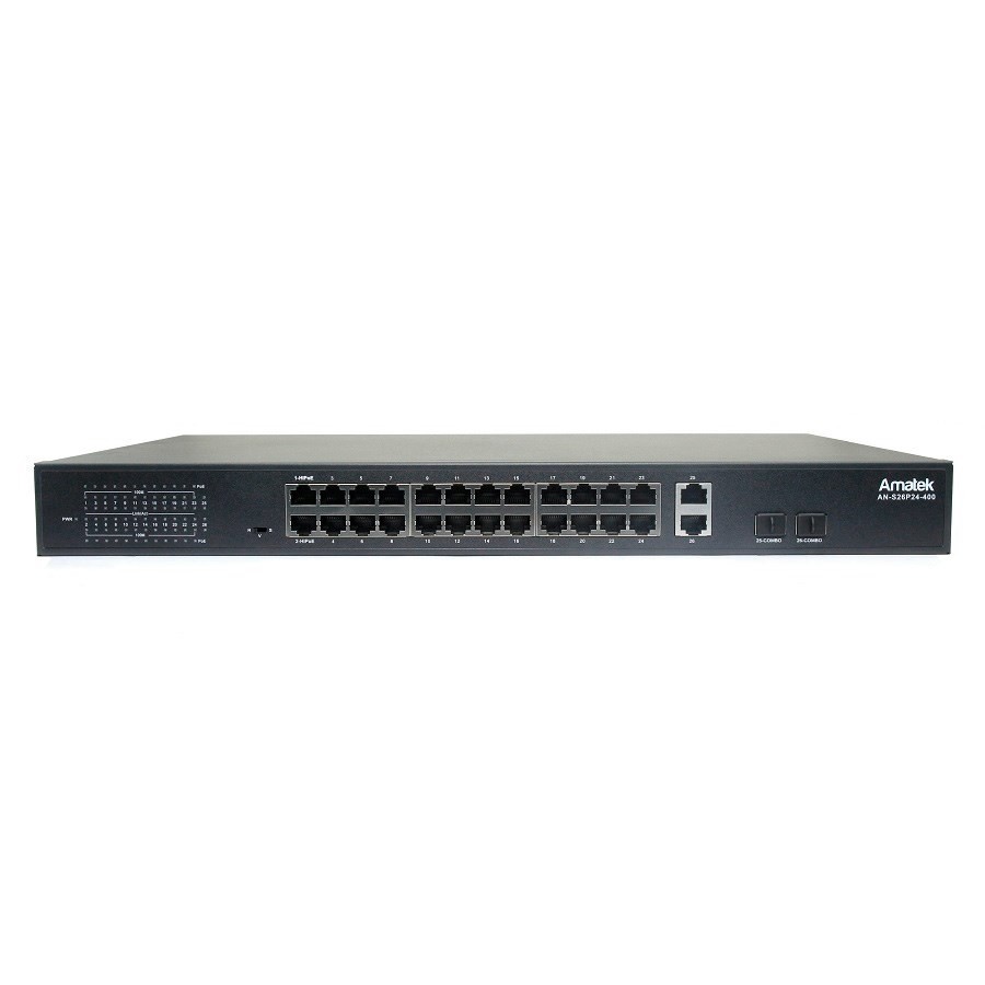 AN-S26P24-400 - 26-портовый 100/1000 Мбит/с коммутатор с HiPoE/PoE+ до 400Вт
