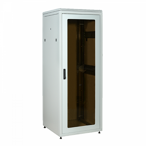 ITK Шкаф сетевой 19 LINEA N 33U 600х800 мм стеклянная передняя дверь, задняя металлическая серый