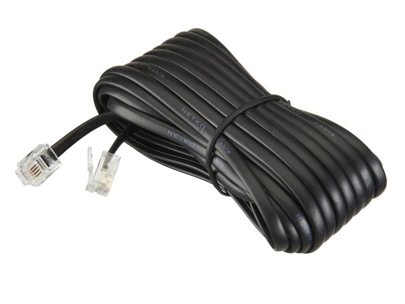 Удлинитель телефонный (6р4с) 7 метров / черный NETKO Optima