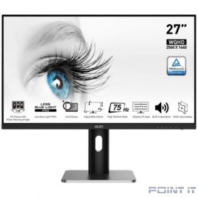 Монитор MSI PRO 27&quot; MP273QP {IPS 2560x1440 75Hz 1ms 178/178 1000:1 8bit 2xHDMI1.4b Displayport1.2a 2x2W Pivot Height VESA} [9S6-3PB69H-027]