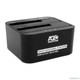 AgeStar 3UBT6-6G Докстанция 2x2.5"/3.5" SATA HDD/SSD AgeStar 3UBT6-6G, USB3.0, пластик, черный, UASP