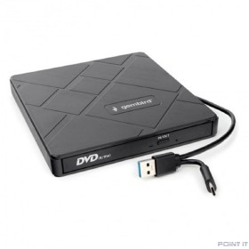 USB 3.0 Gembird DVD-USB-04 пластик, со встроенным кардридером и хабом черный
